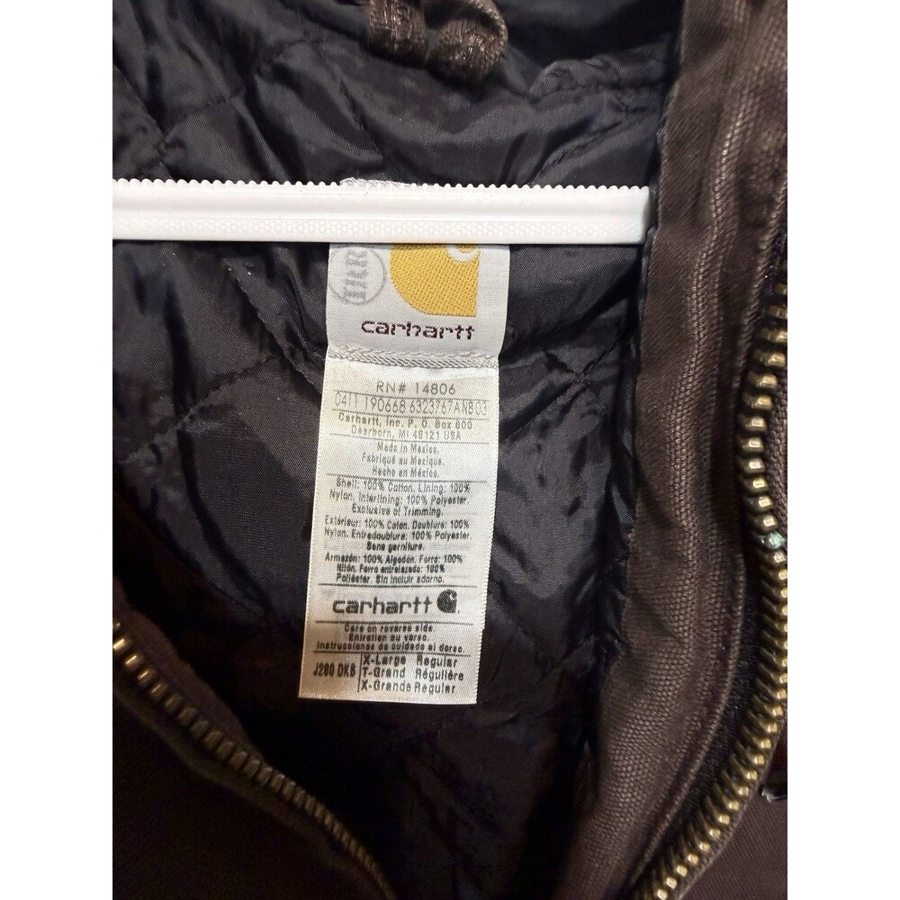 Carhartt J280 Sandstone Sierra Jacket Brown Duck Canvas Quilted Lining XL - Picture 5 of 10